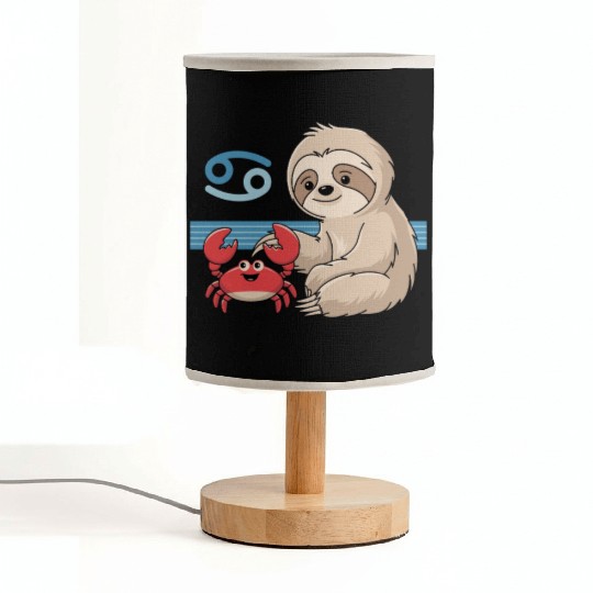 Cancer Zodiac Sloth with Adorable Crab Fabric Lamps