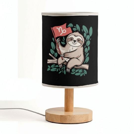 Capricorn Zodiac Sloth Relaxing with Capricorn Fabric Lamps