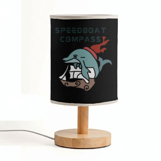Minimalist Dolphin sailing fast and fun Fabric Lamps
