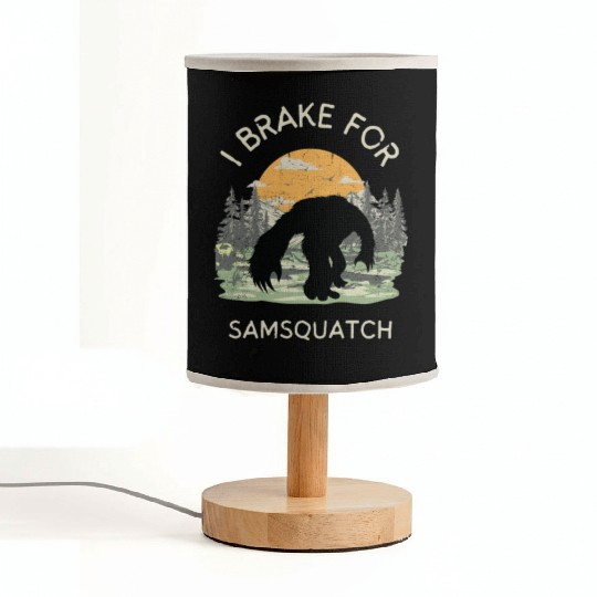 Funny Samsquatch Bigfoot Cryptid Camping Fabric Lamps
