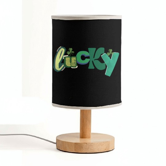Lucky Typography with Shamrocks Fabric Lamps