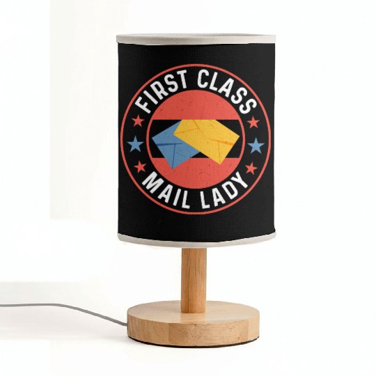 First Class Mail Lady Mail Postal Worker Fabric Lamps
