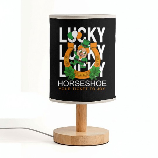 Lucky horseshoe your ticket to joy Fabric Lamps
