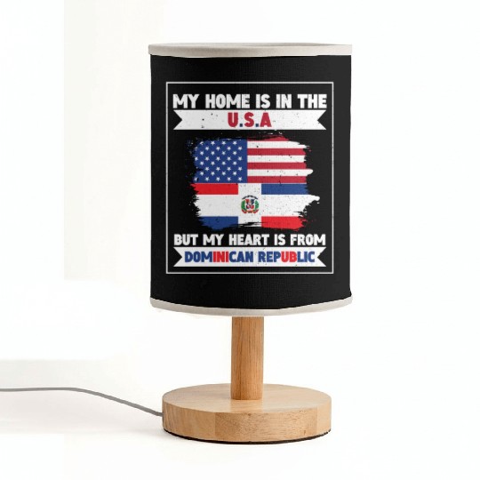 My Home The USA Heart From Dominican Republic US Fabric Lamps