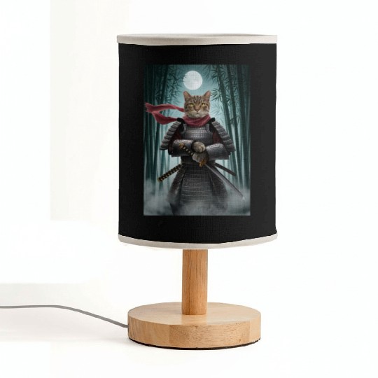 Japanese Cat Samurai Cat Fabric Lamps