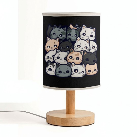 Cute Cat Pile: Adorable Kittens Stack Fabric Lamps
