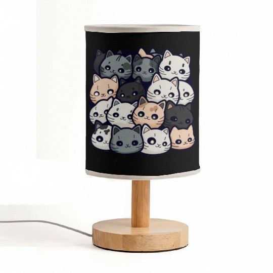 Cute Cat Pile: Adorable Kittens Stack Fabric Lamps
