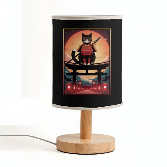 Japanese Cat Samurai Cat Fabric Lamps