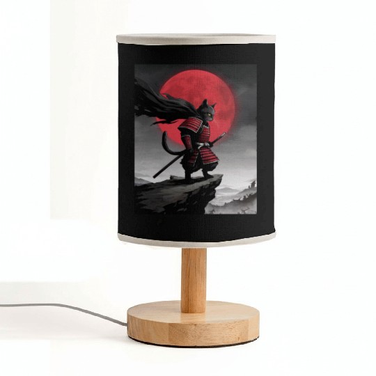 Japanese Cat Samurai Cat Fabric Lamps