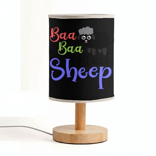 Baa Baa Black Sheep – Whimsical Nursery Rhyme Art Fabric Lamps