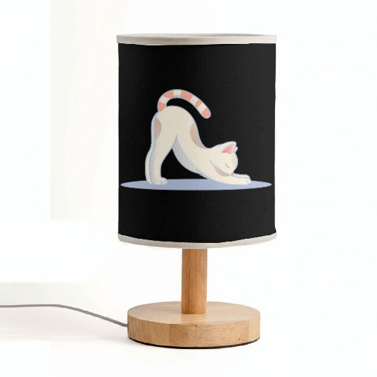cute cat in the classic yoga stretching pose Fabric Lamps