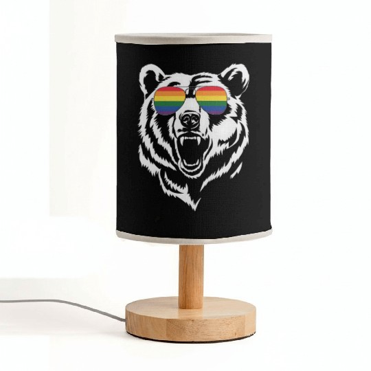 Bear Gay LGBTQ Rainbow Sunglasses Pride Flag Fabric Lamps
