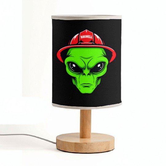 Grey Alien Fireman Fabric Lamps