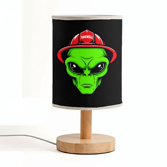 Grey Alien Fireman Fabric Lamps