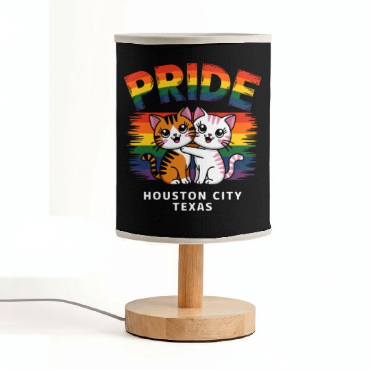 Pride Month Houston City Texas USA Rainbow Flag LG Fabric Lamps
