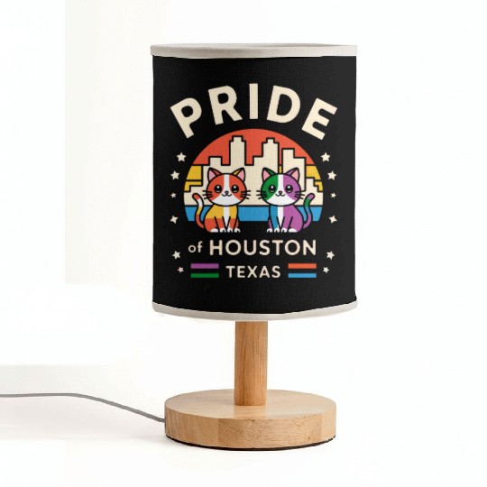 Pride of Houston City Texas USA Rainbow Flag Fabric Lamps
