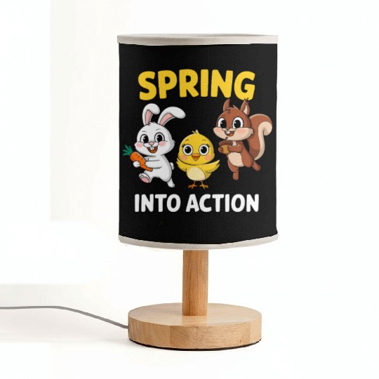 Spring Into Action- Cute Bunny, Chick and Squirrel Fabric Lamps