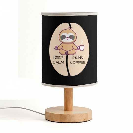 Keep Calm Drink Coffee Sloth Fabric Lamps