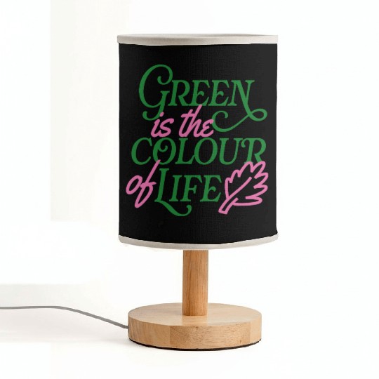 Vibrant Green Life Affirmation Fabric Lamps