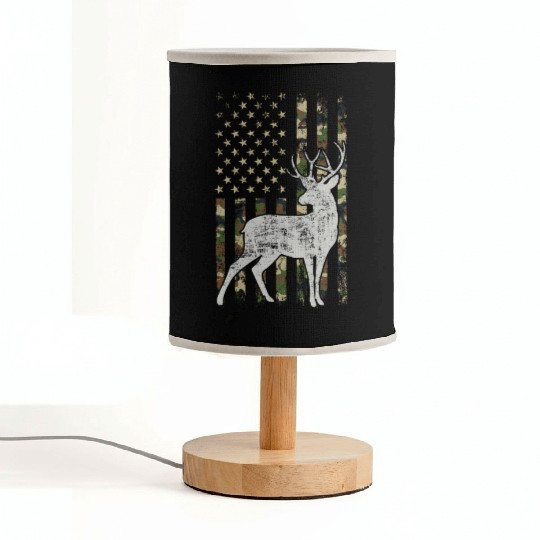 Whitetail Buck Deer Hunting American Camouflage Fabric Lamps