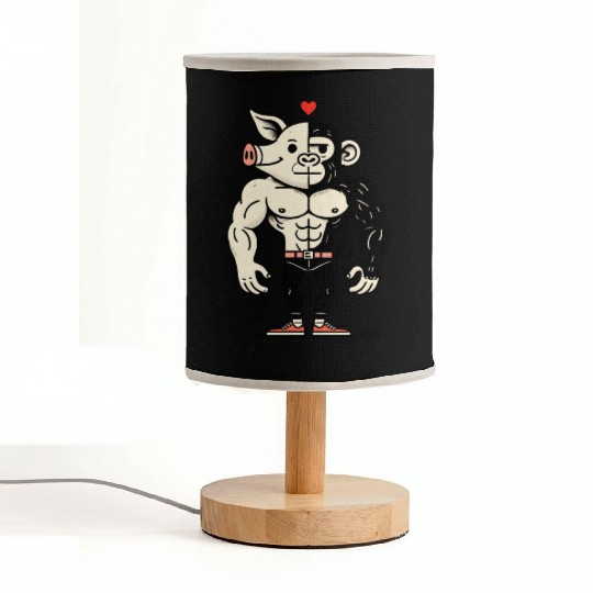 Half Pig, Half Ape – Full Muscle Love Fabric Lamps