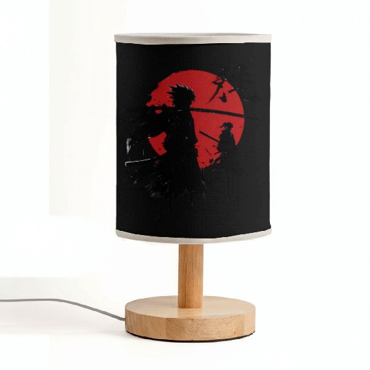 Shadow Samurai Warriors Under Blood Moon Fabric Lamps