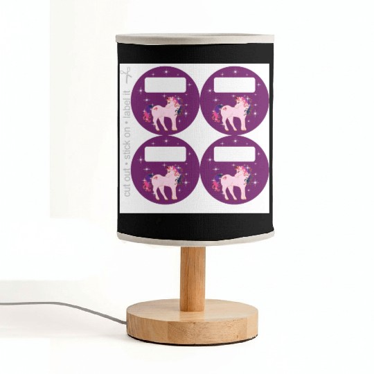 School Stickers - Fantasy Unicorn - Purple - 4 Fabric Lamps