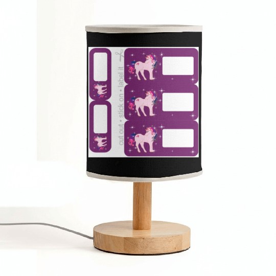 DIY Name Sticker Set - Fantasy Unicorn Purple - 5 Fabric Lamps