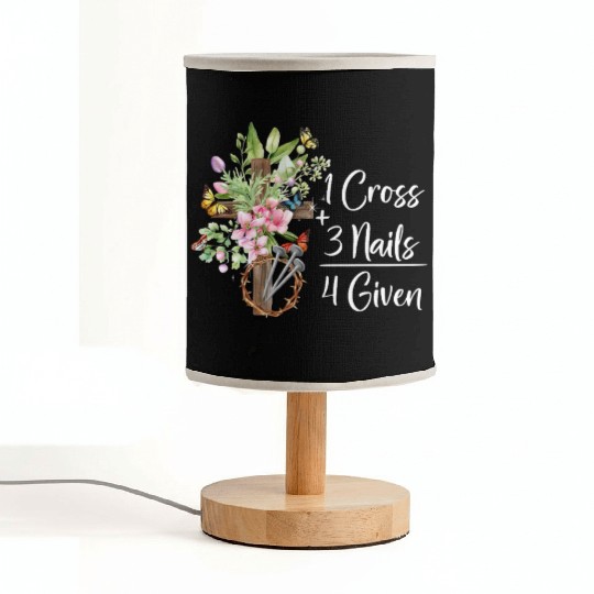 1 Cross 3 Nails 4 Given Christian He is Risen Fabric Lamps
