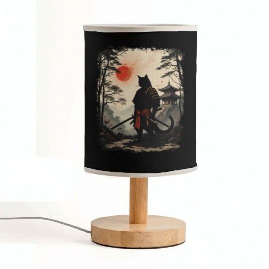Samurai Cat Warrior Fabric Lamps Design