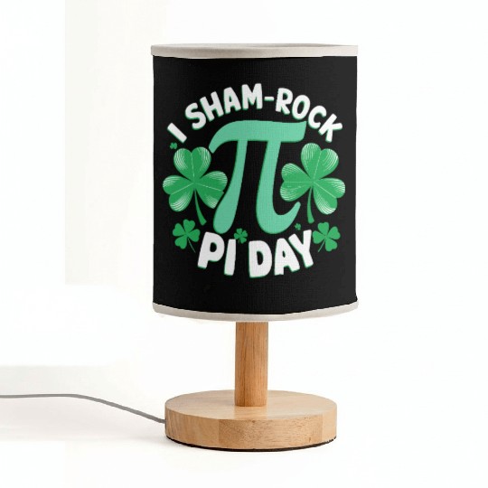 Funny St. Patrick's Day Pi Day Shamrock Design Fabric Lamps