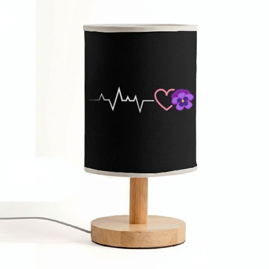 Lesbian Heartbeat Violet Flower Love Pride Fabric Lamps