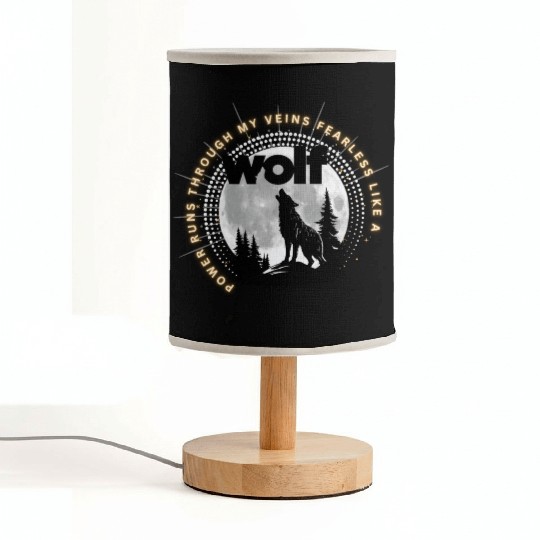 Fearless Wolf Full Moon Fabric Lamps