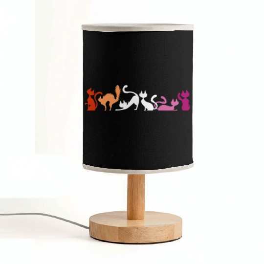 Cats in Lesbian Pride Colors Stretch & Yoga Fabric Lamps