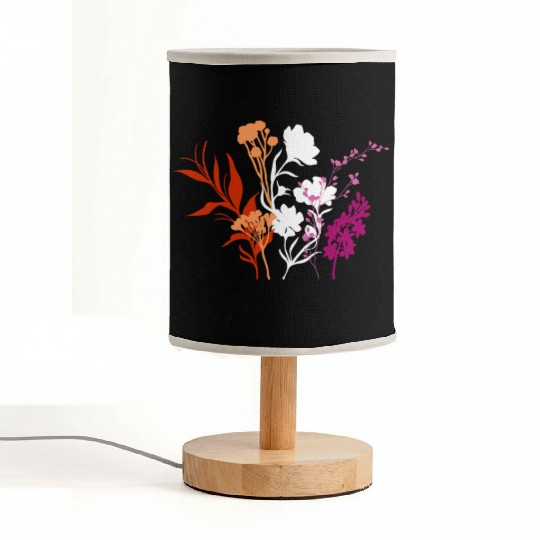 Minimalist Wildflowers Lesbian Pride Aesthetic Fabric Lamps