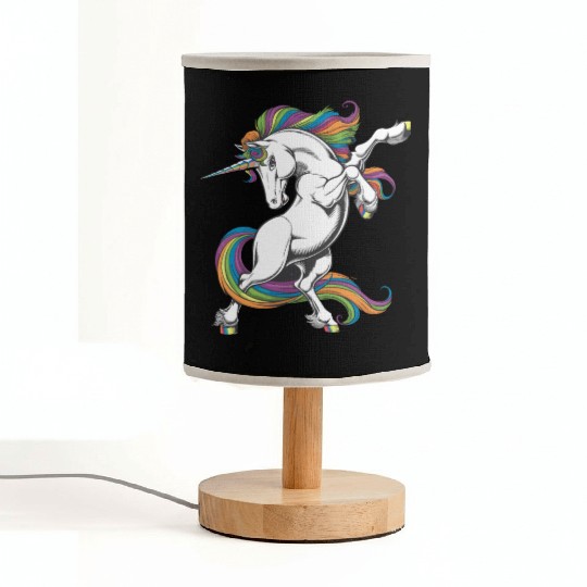 Majestic Rainbow Unicorn Prancing with Vibrant Fabric Lamps