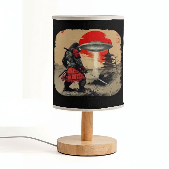 Samurai Bigfoot Japanese Vintage Graphic Ukiyo Fabric Lamps