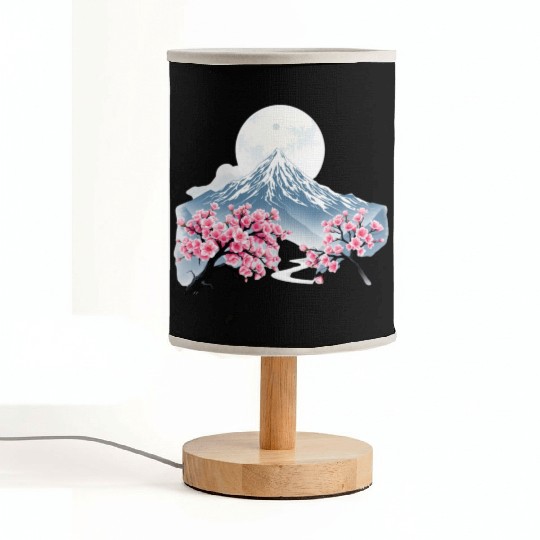 Japanese mount fuji Sakura tree Cherry blossom Fabric Lamps