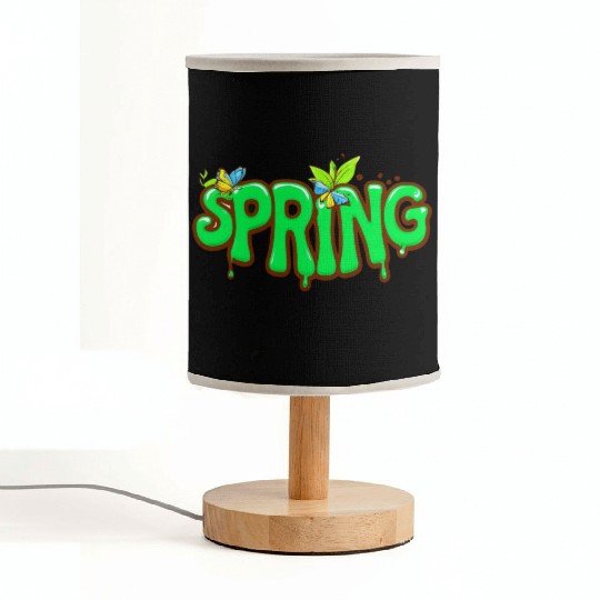 Whimsical Spring Text with Butterflies and Leav Fabric Lamps