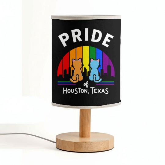 Pride of Houston City Texas USA Rainbow Flag Fabric Lamps