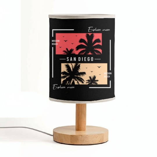San Diego Mission Beach Fabric Lamps