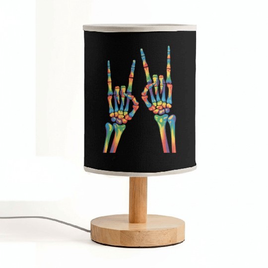 Skeleton Rock Hand Rainbow LGBTQ Gay Lesbian Pride Fabric Lamps