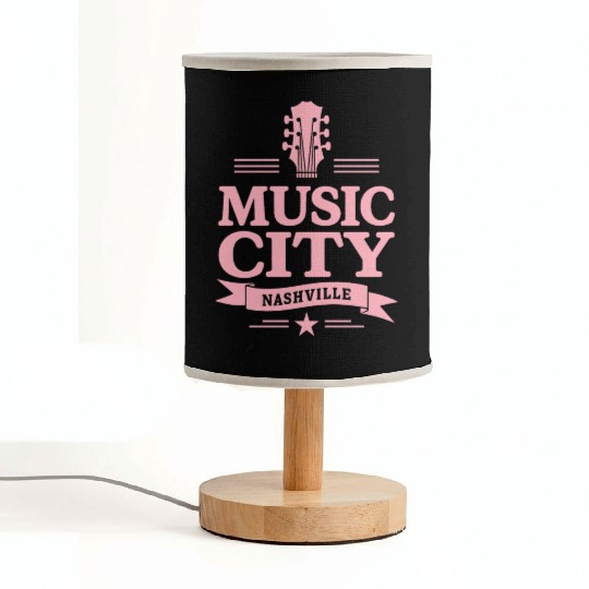 Music City Nashville Guitar Tennessee Fabric Lamps