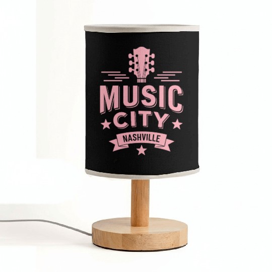 Music City Nashville Guitar Tennessee Fabric Lamps