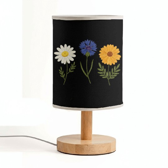 Wildflower Trio Daisy Cornflower Marigold Fabric Lamps