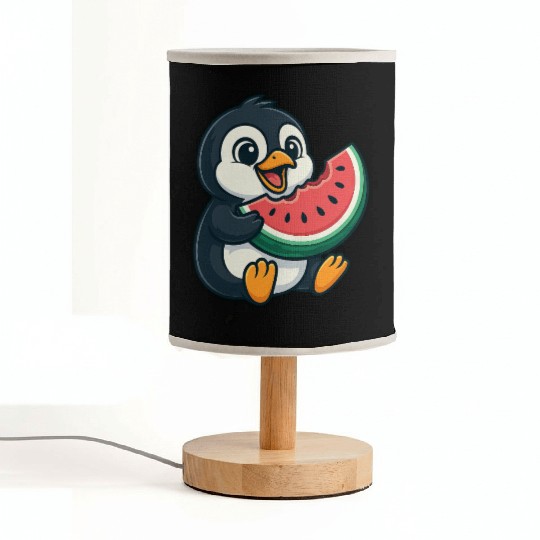 Penguin with Watermelon Summer Fruit Fabric Lamps
