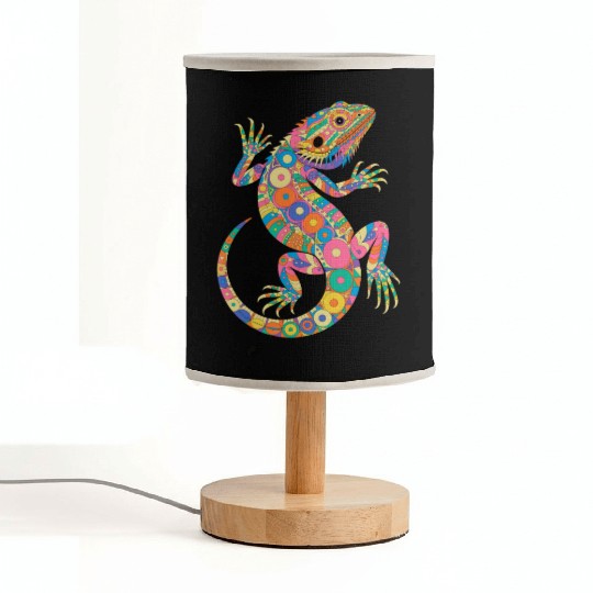 Beardies Pogona Reptile Herpetology Bearded Dragon Fabric Lamps