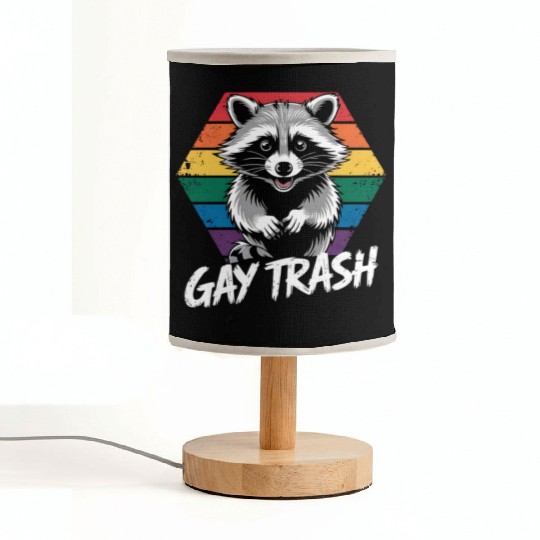 Gay Trash Raccoon LGBTQ Pride Vintage Fabric Lamps