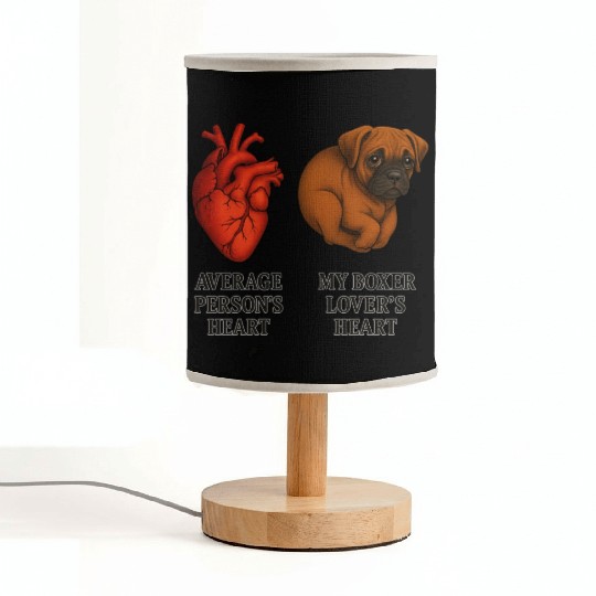 Boxer Lover's Heart Fawn Fabric Lamps