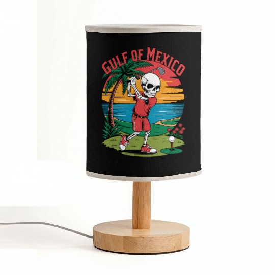 Tropical Skeleton Golf Funny Parody Design Fabric Lamps